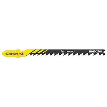 Metabo 623960000 - Pack de 5 Lamas de Sierra de Calar para Madera, Longitud 74 mm, Dientes Progresivos 4-5,2 mm, HCS con Punta de Inmersión