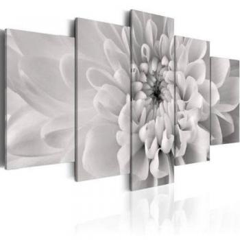 murando Cuadro en Lienzo Dahlia 200x100 cm Impresión de 5 Piezas Material Tejido no Tejido Impresión Artística Imagen Gráfica Decoracion de Pared gris flores 030210-7