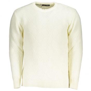 U.S. Polo Assn. Men's Grand Polo White Diamond Pattern Crew Neck Sweater, Size M
