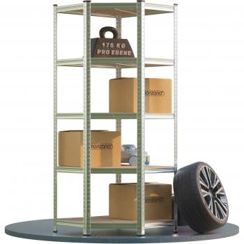 Estantería de Esquina Metálica de Carga Pesada 180x70x40cm, Capacidad Máxima 875kg
