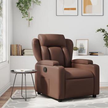 Sillón reclinable de cuero sintético marrón vidaXL