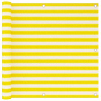 Pantalla de balcón amarillo y blanco HDPE 90x500 cm