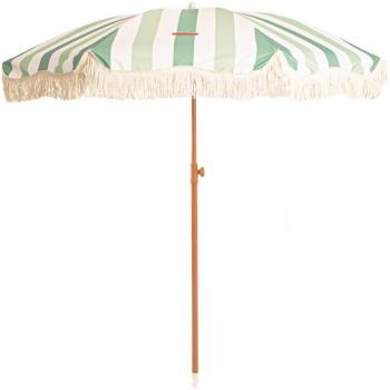 Sombrilla Flamingueo Retro Playa Verde con Protección UPF 50+ y Altura Regulable