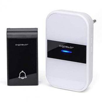 Aigostar Dong AC - Timbre inalámbrico, Timbre de Puerta con Indicadores LED, Resistente al Agua, 36 Melodías, 3 Niveles de Volumen, Timbre para Ancianos, Casa, Oficina