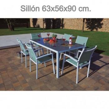 SILLÓN JARDÍN ALUMINIO TEXTILENE ACOLCHADO MALDIVAS - Silla de jardín, fabricada en aluminio y textilene, acolchado para mayor comodidad, diseño modelo Maldivas