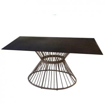 Mesa de Comedor Ariki 150 x 120 x 71,5 cm ratán sintético Acero