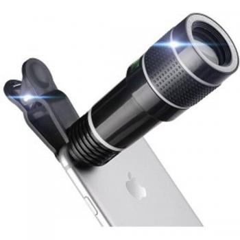 Lente Monocular Telescópico 20X con Clip para Móvil y Trípode para iPhone 6, 7, Samsung S8 y Smartphones Android
