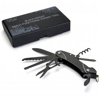 Herramienta de bolsillo Black Knight con 15 herramientas, navaja de bolsillo plegable para acampada o emergencias, navaja suiza multiusos, herramienta multifunción de Opul