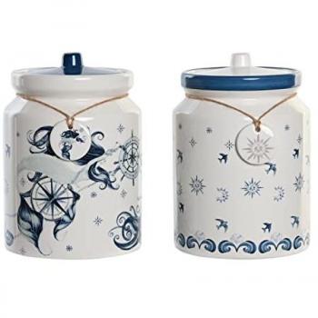 Bote DKD Home Decor Azul de Dolomita, 15 x 15 x 21 cm (2 Unidades)