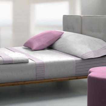 Tolrà T0942 - Juego de sabanas 3 piezas de franela 100% algodón para cama de 90, color lila