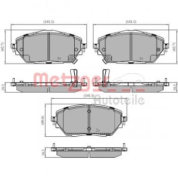 Juego de pastillas de freno METZGER 1170854 para Toyota C-HR y Corolla, frenos de disco