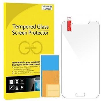 JETech Protector de Pantalla Compatible con Samsung Galaxy S5, Cristal Vidrio Templado, Transparente, 2 Unidades