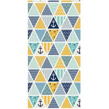 Toalla anti-arena con diseño de anclas 160x80 cms