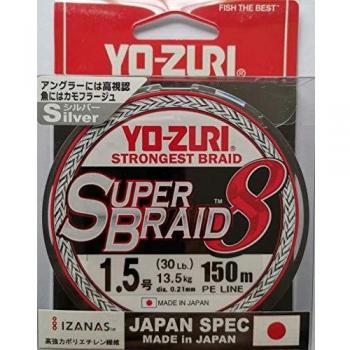Yo-Zuri - Tresse Superbraid 8X - 1.5 Argent - 150 M - DYSB8G15CV