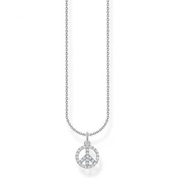 Thomas Sabo Sterling Silver Peace Necklace for Women with Zirconia
