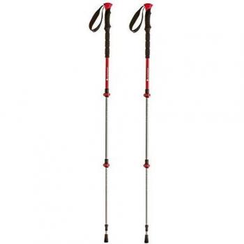 Ferrino Stick Batura (Pair) Bastón Acampada y Senderismo, Adultos Unisex, Multicolor (Black/Red, Talla Única