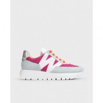 Wonders - Zapatillas deportivas de mujer de piel con cordón elástico, modelo ODISEI azul