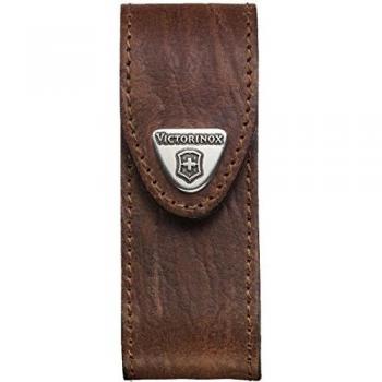 Victorinox Leather Belt Pouch for 91mm Swiss Army Knife - Brown, Multi-Layer Compatibility