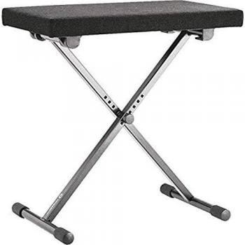 K&M 14066 Keyboard Bench with Fabric Seat, Black