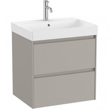 Roca - Mueble de baño con 2 cajones y lavabo Ona, color Gris arenado