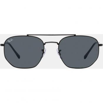 Ray-Ban RB3707 Asian Fit Men's Sunglasses, Irregular Shape, Blue Crystal, Black, Size 57 MM