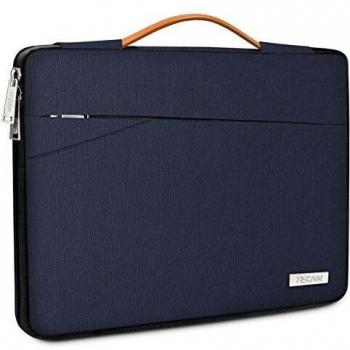 TECOOL 13 Pulgadas Funda para Ordenador Portátil, Maletín Bolso Protectorade con Manejar para 2018 2019 MacBook Air 13 Retina A1932, 2016-2019 MacBook Pro 13, DELL XPS 13, Azul Oscuro