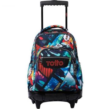 Mochila Escolar con Ruedas Totto Space - Color Kasuya Renglones