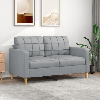 Sofá 2 plazas 140 cm Tela Gris claro Vidaxl