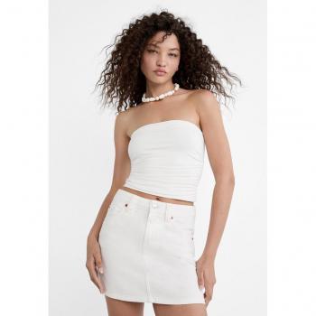 Stradivarius Denim Mini Skirt White Size 10 and Size 6