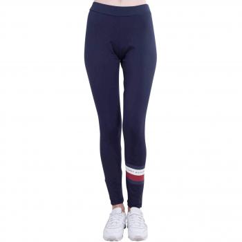 TOMMY HILFIGER Women - Blue stretch cotton leggings with signature details - Size L