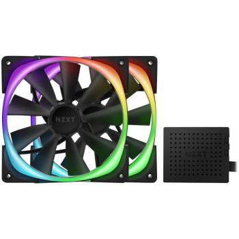 NZXT AER RGB 2 Ventiladores Dobles LED PWM 140mm con Controlador de Iluminación