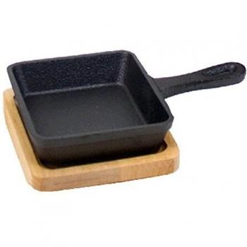 Aurora Store.it Sartén de pizarra, bandeja de madera, 17,5 x 12,5 cm, plato antihorneado, para presentaciones