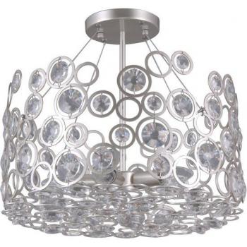 Lámpara colgante de cristal Champagne Nardo plata, moderna a ras de suelo, 5 luces, E14