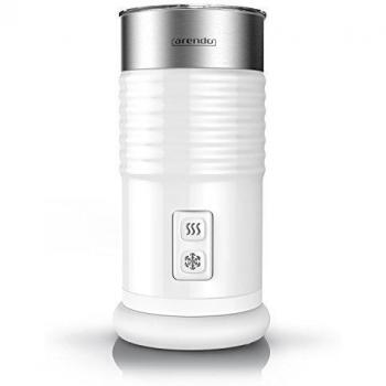 Arendo - Espumador de leche milkloud automático - Diseño inoxidable de pared doble- 2 botones para espumar en frío y en caliente - Superficie suave - blanco