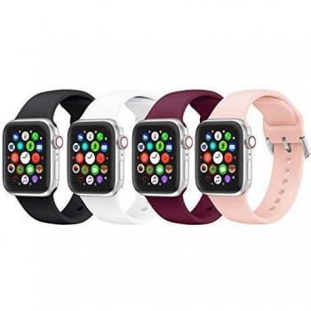 HLTEK Correa Compatible para Apple Watch 45mm 44mm 42mm 41mm 40mm 38mm, Suave Silicona Reemplazo Pulseras para iWatch Series 7/6/5/4/3/2/1/se