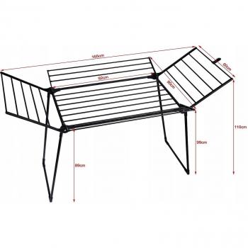 Secadora de Ropa Plegable Promis Milano con 4 Alas Adicionales, Negra