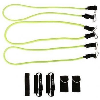 TOOLZ Expander Set - Bandas de Resistencia para el Entrenamiento físico de Todas Las Partes del Cuerpo - Juego de Bandas de Resistencia de 3 Piezas con Asas Blandas