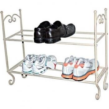 Generic resistente Shabby Chic Vintage color crema 2 niveles estante zapatero función atril organizador < 1 & 2419 1 >