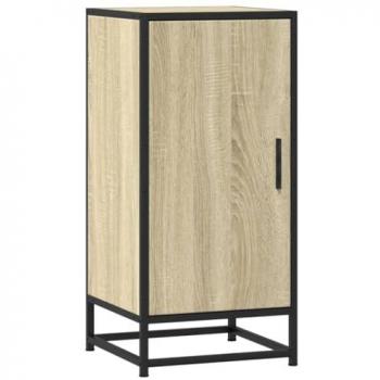 Aparador de madera ingeniería y metal roble Sonoma 35,5x35x76 cm, armario de almacenaje, mueble aparador, muebles de cocina, armario bufé