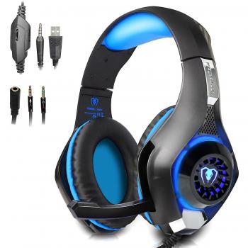 PECHAM 3.5mm Gaming Headset para PlayStation 4, Xbox One, PC, Portátiles, Smartphones, Blue