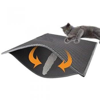 FXxswey Cat Litter Pad, Doble Capa Impermeable Alfombrilla Gato con, para Proteger el Suelo y la Alfombra