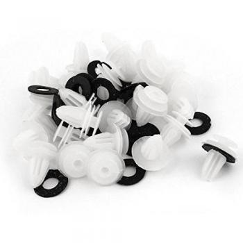 sourcing map 30Pcs Remache de Plástico de Guardabarros Puerta Clip Sujeción 8x17mm