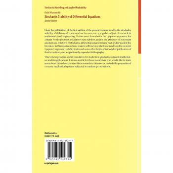 Stochastic Stability of Differential Equations by Rafail Khasminskii - Springer Edition