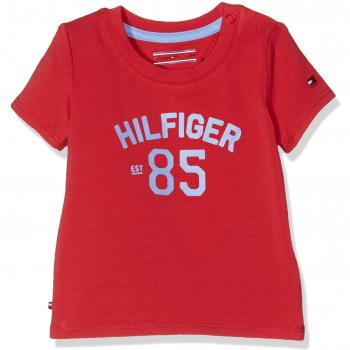 Tommy Hilfiger Hilfiger Cn Tee S/S, Camiseta para Bebés, Rojo