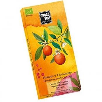 Chocolate con leche bio 36% cacao con Naranja y Cardamomo OrgÃ¡niko