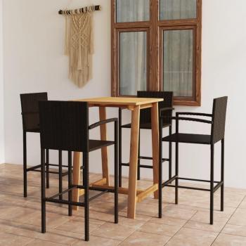 5-Piece Brown Garden Bar Set