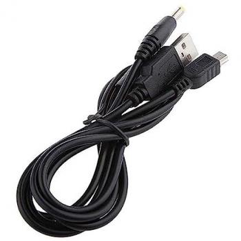 Cable USB 2 en 1 de Carga y Datos Compatible con Consola Sony PSP 1000, 2000, 3000 - Negro 1 metro