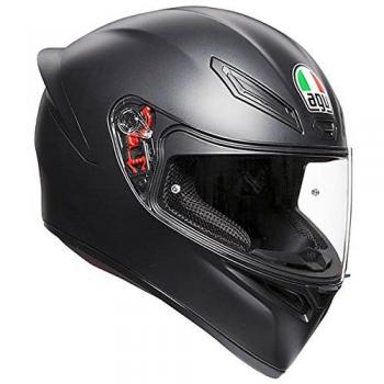 AGV E2205 K1 Solid Casco Moto Integral, Hombre, Negro Mate, L
