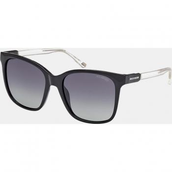 Skechers Women's Square Polarized Sunglasses SE6295 in Shiny Black