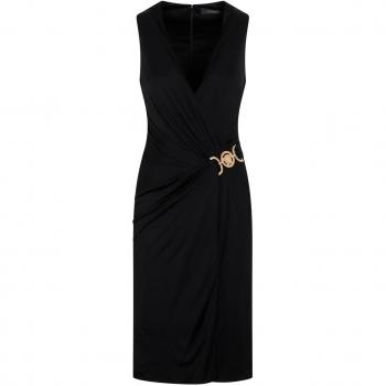 Versace Women's Jersey Dress in Black, Size 42, Style Number 10116341A00572, Color 1B000